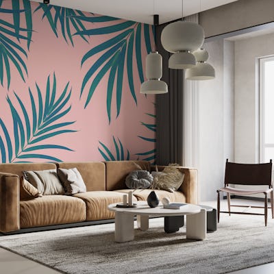 Palm Leaves Pattern Blush 1