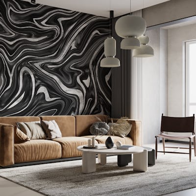 Black Gray Silver Marble 1