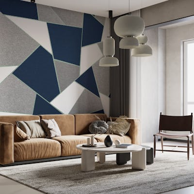 Navy Blue Mint Geometric 1