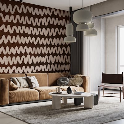 Beige ZigZag on Rusty Color Pattern