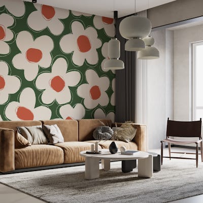 Cute Beige Flower Pattern