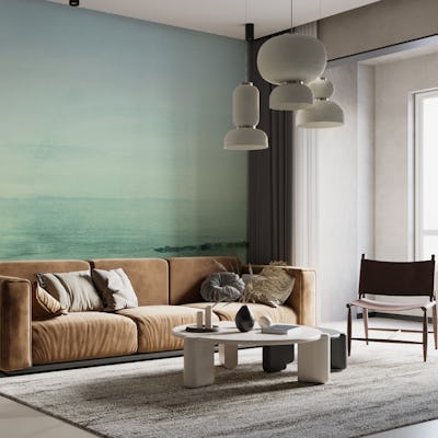 Greenish watercolor horizon