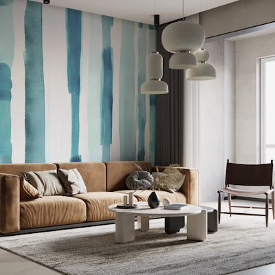 Watercolor Stripes Mint Turquoise