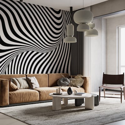 Black White Op-Art Retro Graphic