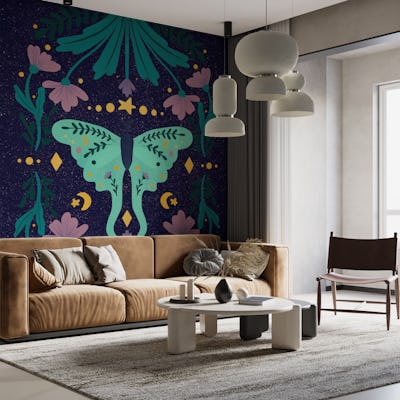 Mystic Luna Moth Floral