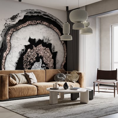 Gray Black White Agate 1b