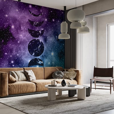 Purple Teal Galaxy Nebula 1a