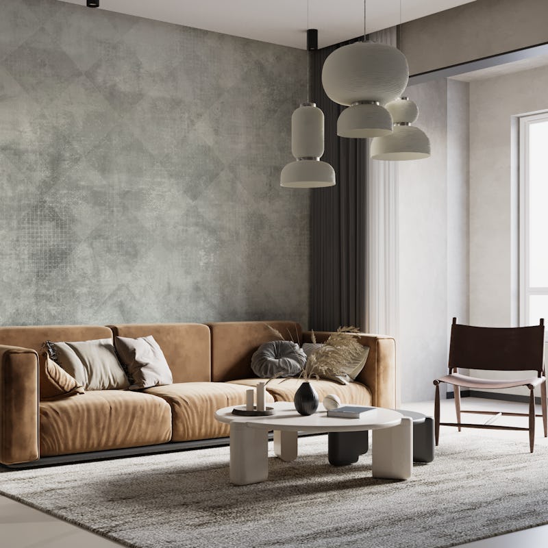 Aged Concrete rhombus patina stencil Dream