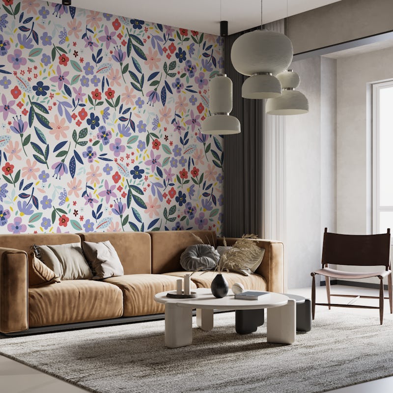 maximalist bright bold florals - Pink purple