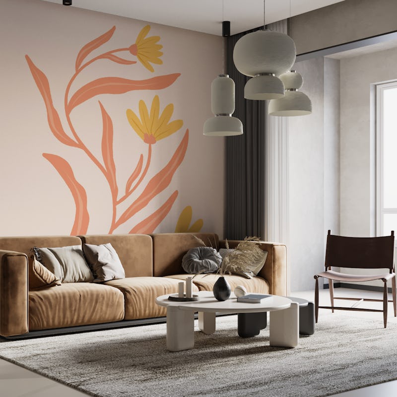 Warm Floral Illustration in Pastels