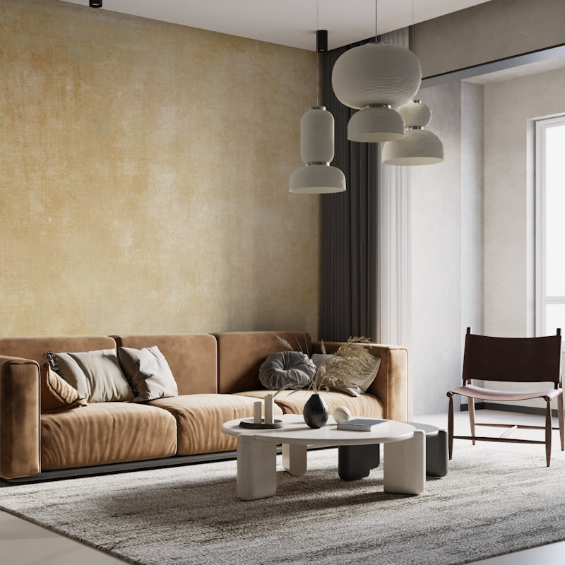 Textured Earthy Ochre Beige