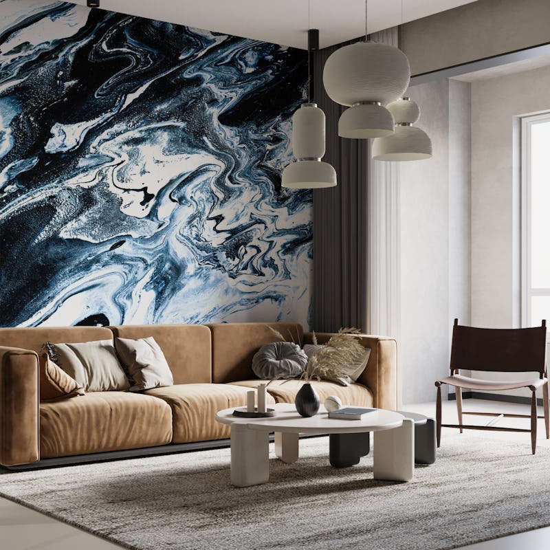 MARBLE - dark blue and white