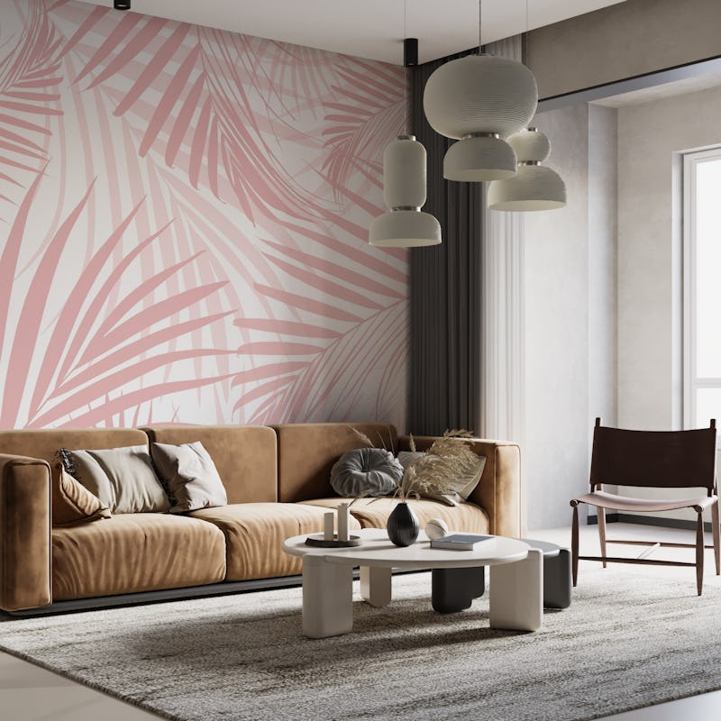 Blush Pink Palm Leaves Dream 3