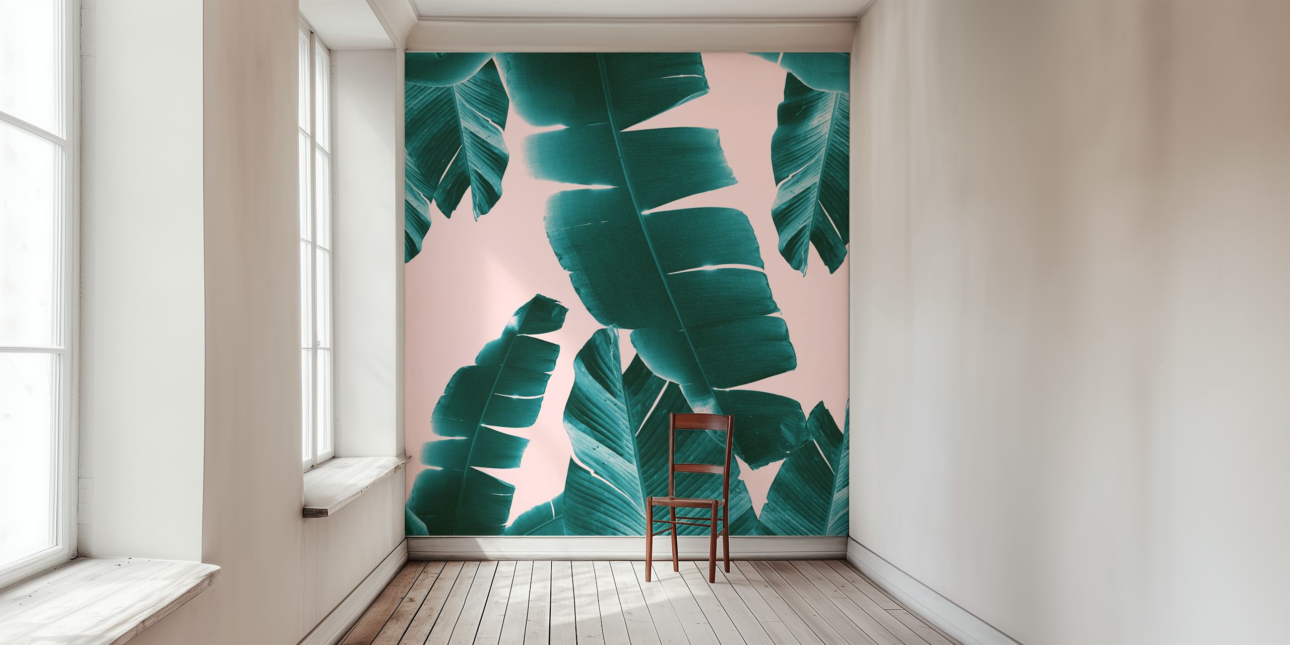 Banana Leaves Summer Vibes wallpaper in a room