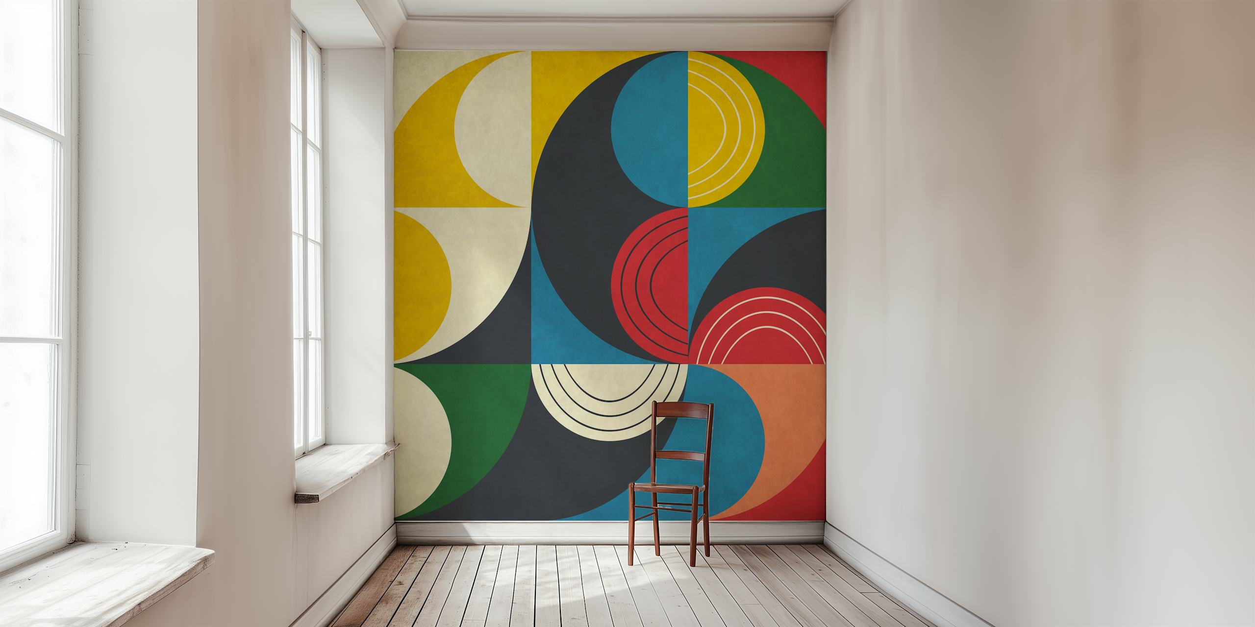 Geometric wallpaper featuring semi-circles