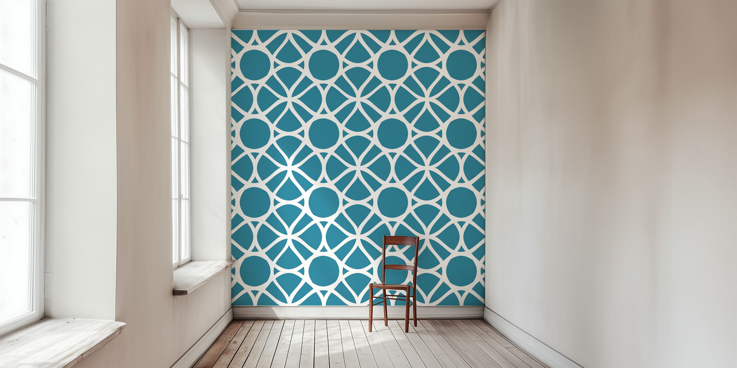 Dark teal Green papel de parede oval