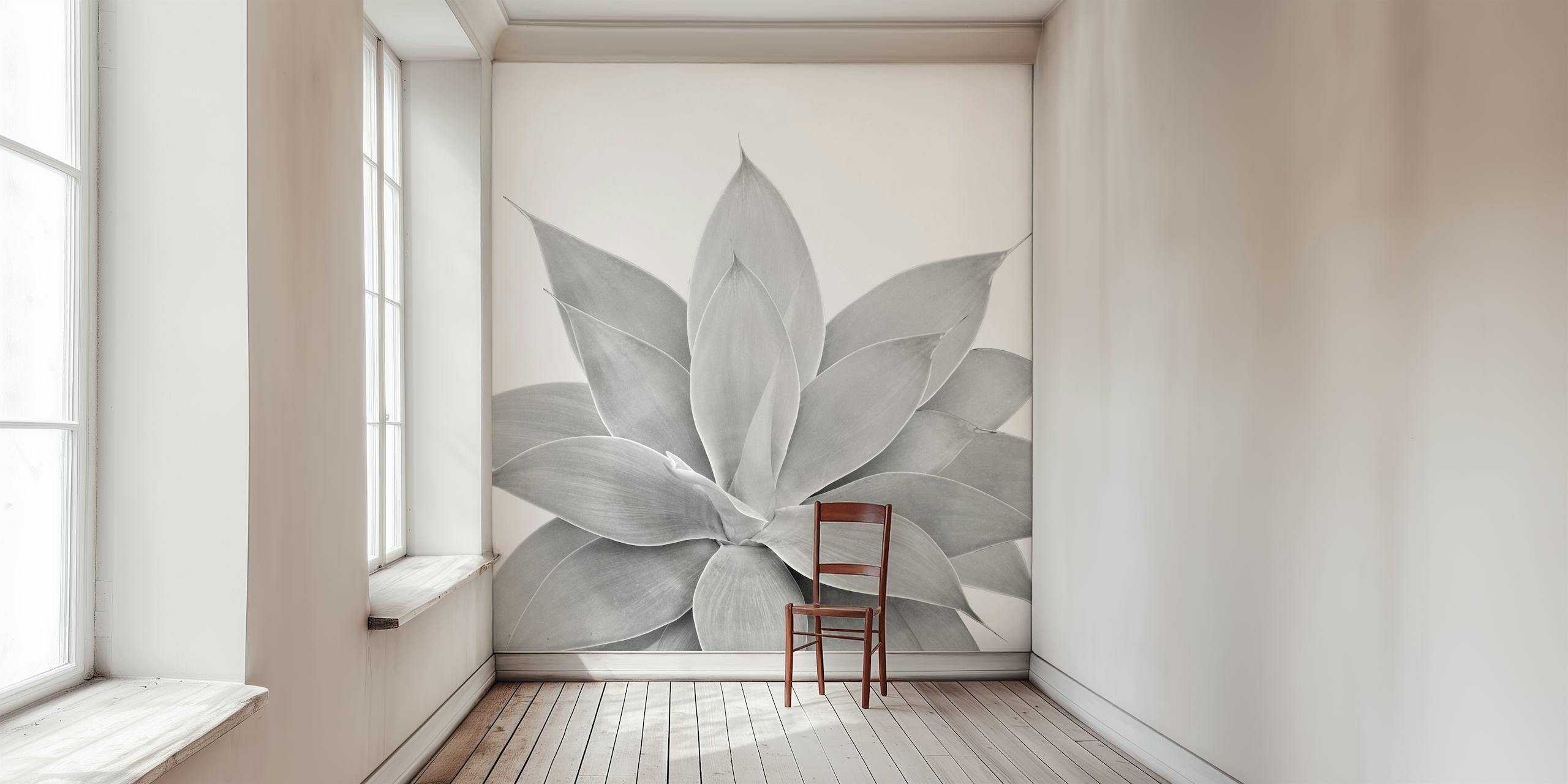 Gray Agave 1 wallpaper in een kamer