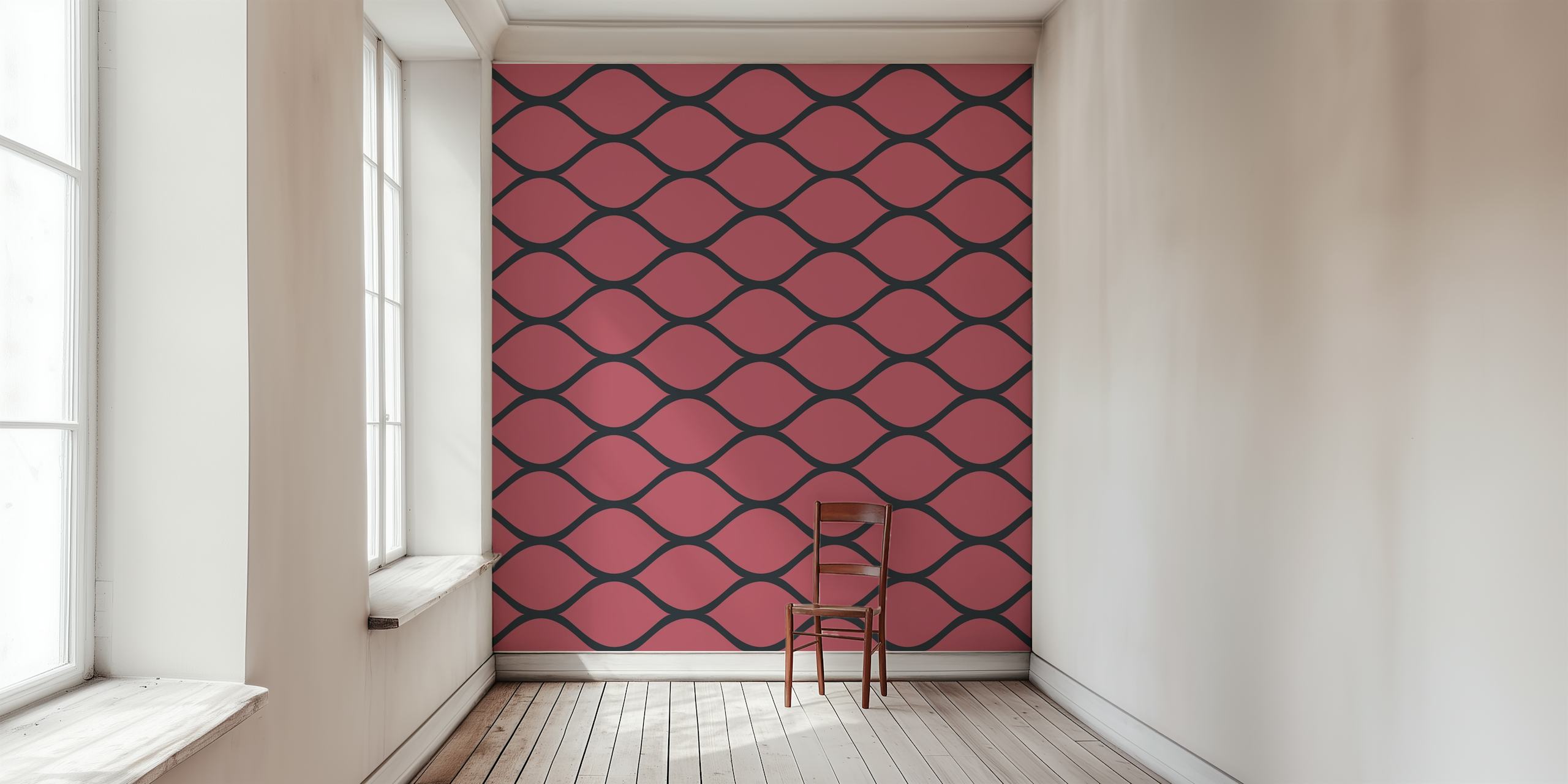 Marsala Ogee Minimal wallpaper in a room