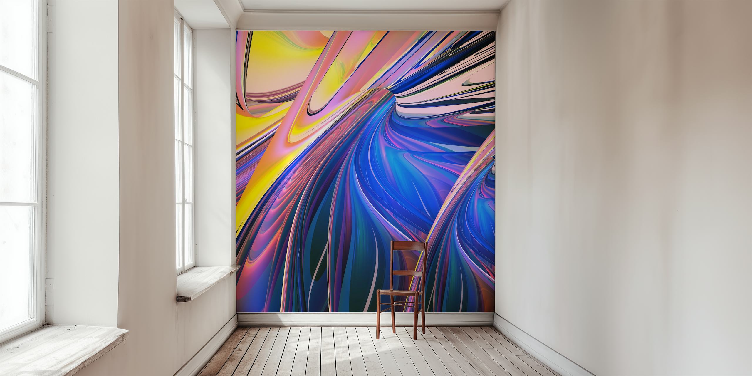 Winding Shapes 6 colorful wallpaper design