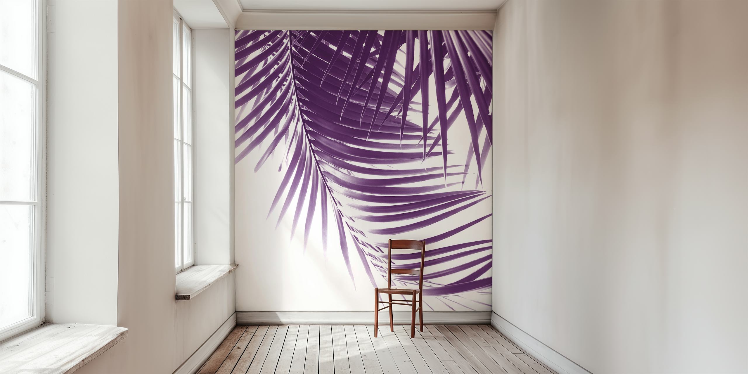 Palm leaves wallpaper dans un cadre de chambre élégant