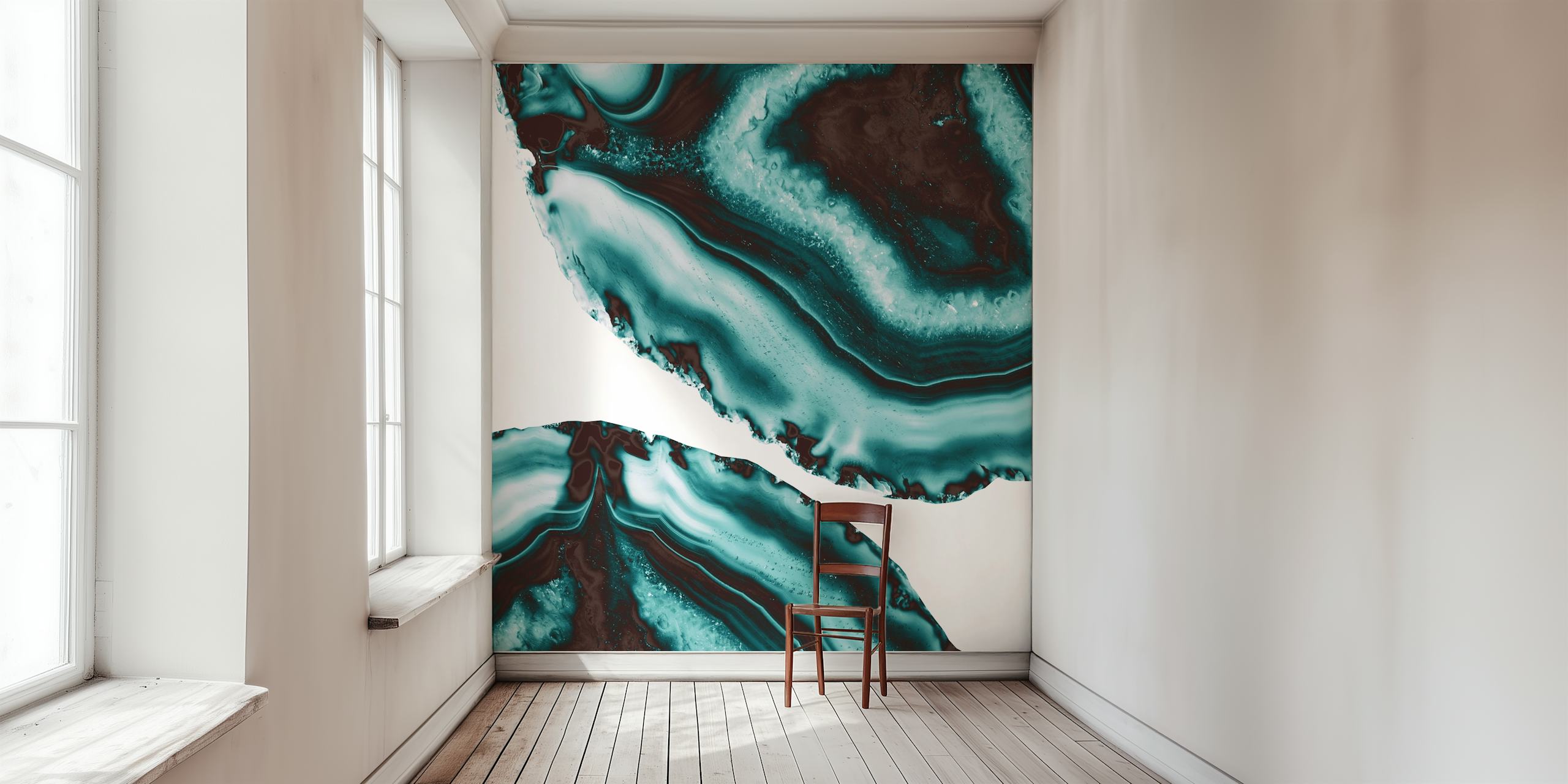 Tapeta Turquoise Brown Agate v moderním prostředí