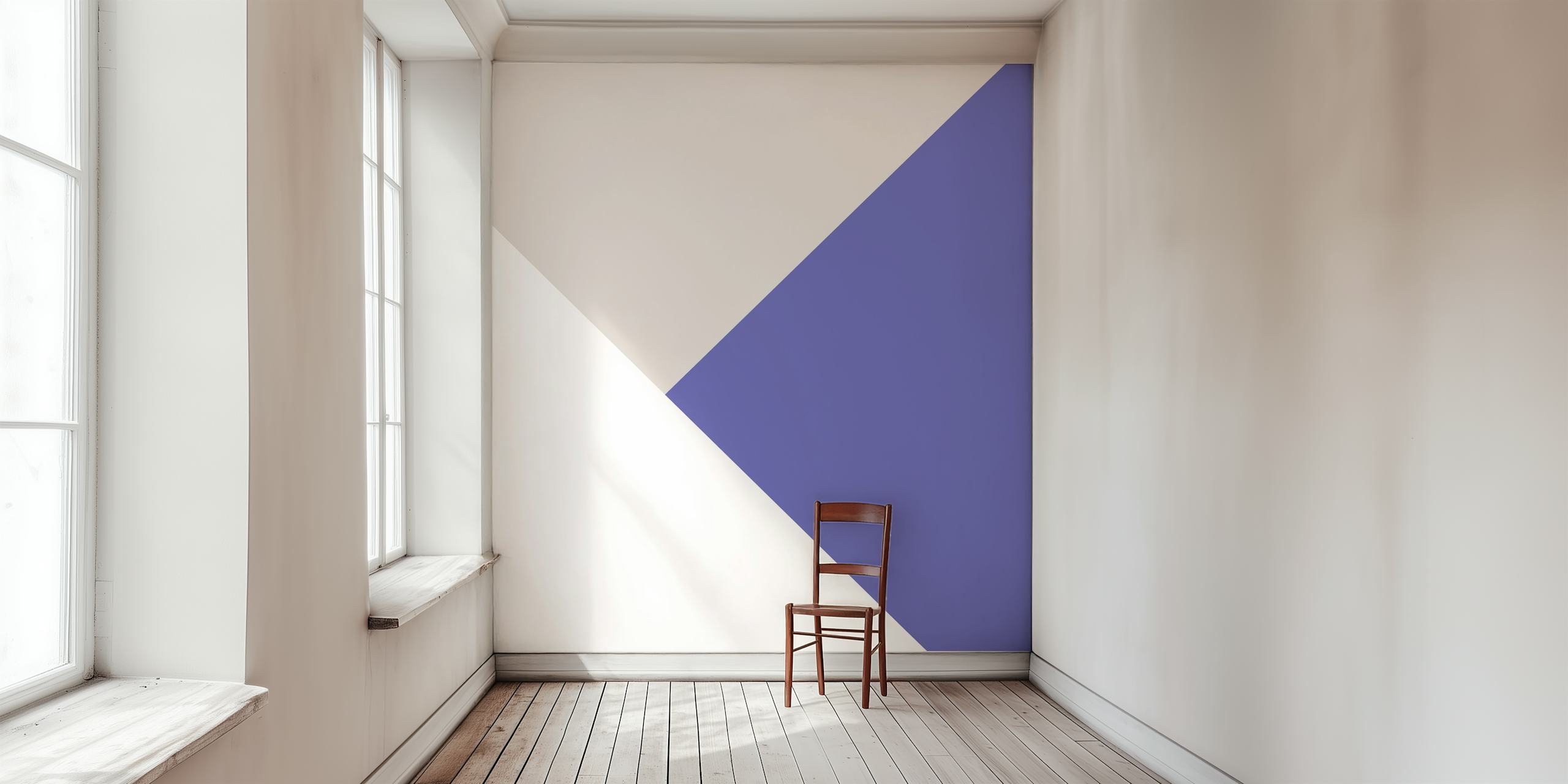 Geometric pattern in Very Peri purple and cream wallpaper