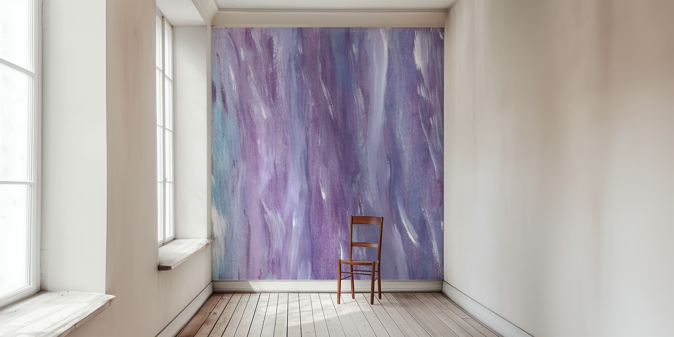 Watercolor wallpaper in purple tones with soft brush strokes