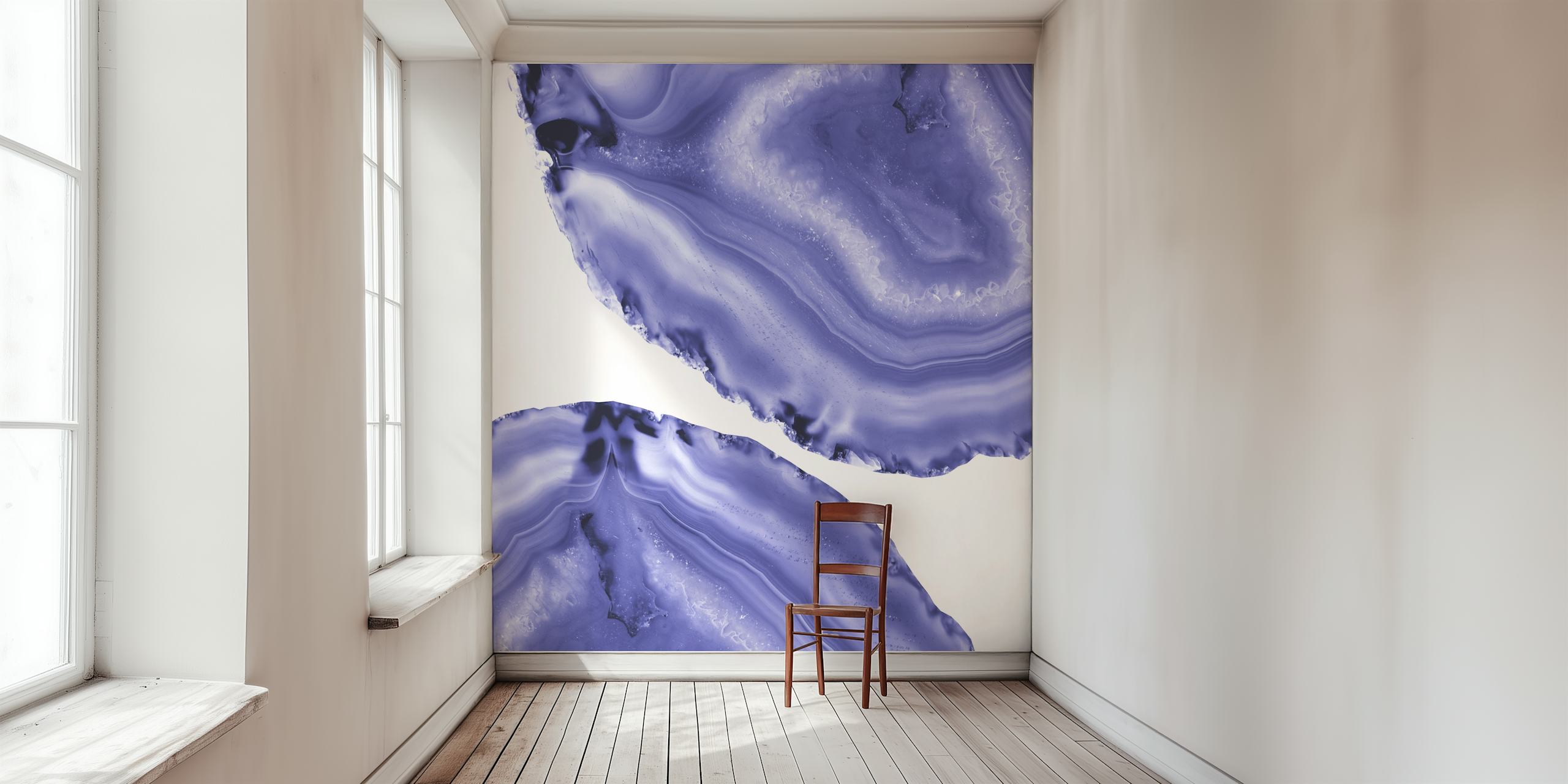 Veggmaleri med periwinkle agatmønster