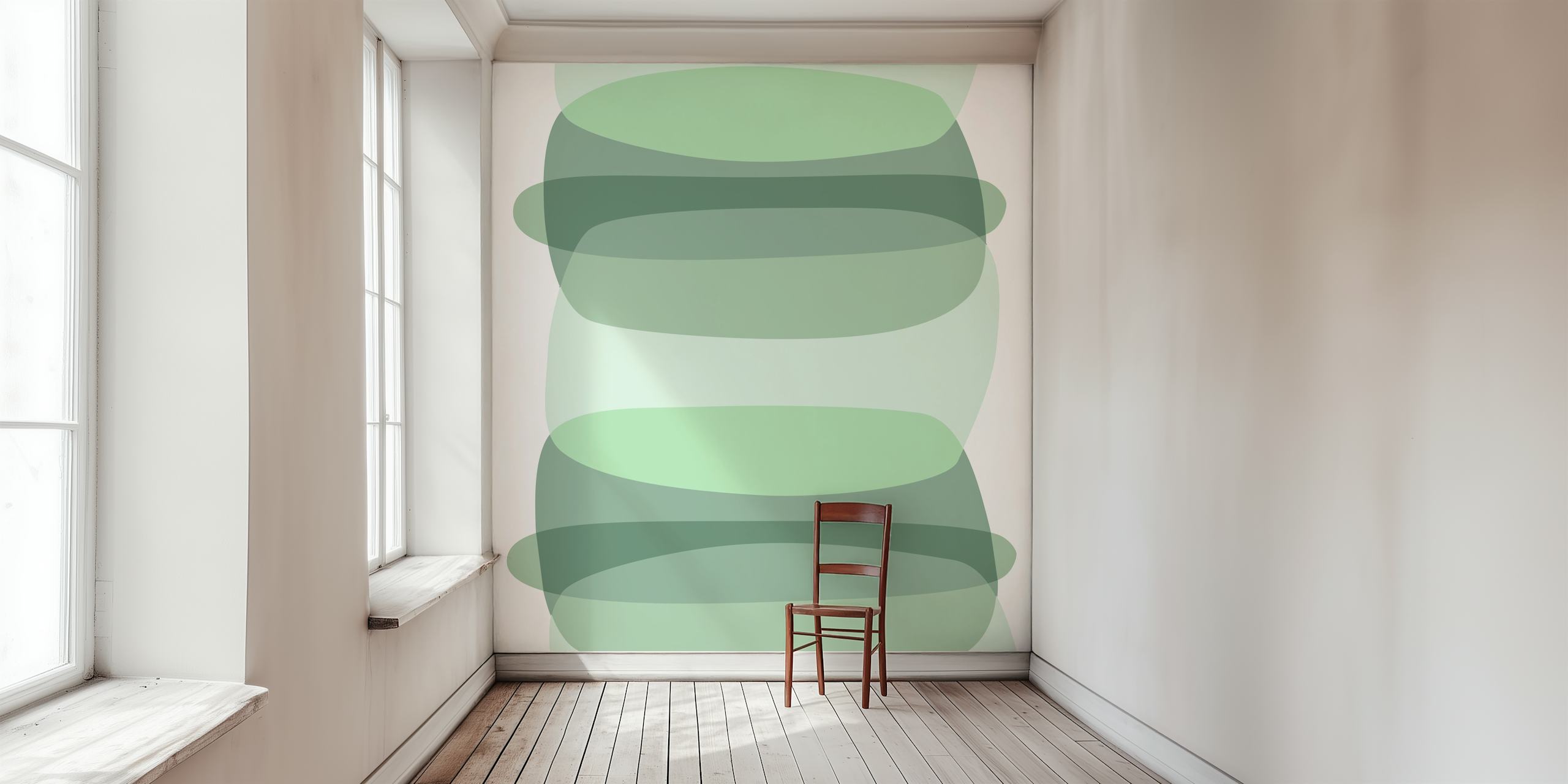 Pebble Shapes Sage Mint Green in einem Zimmer