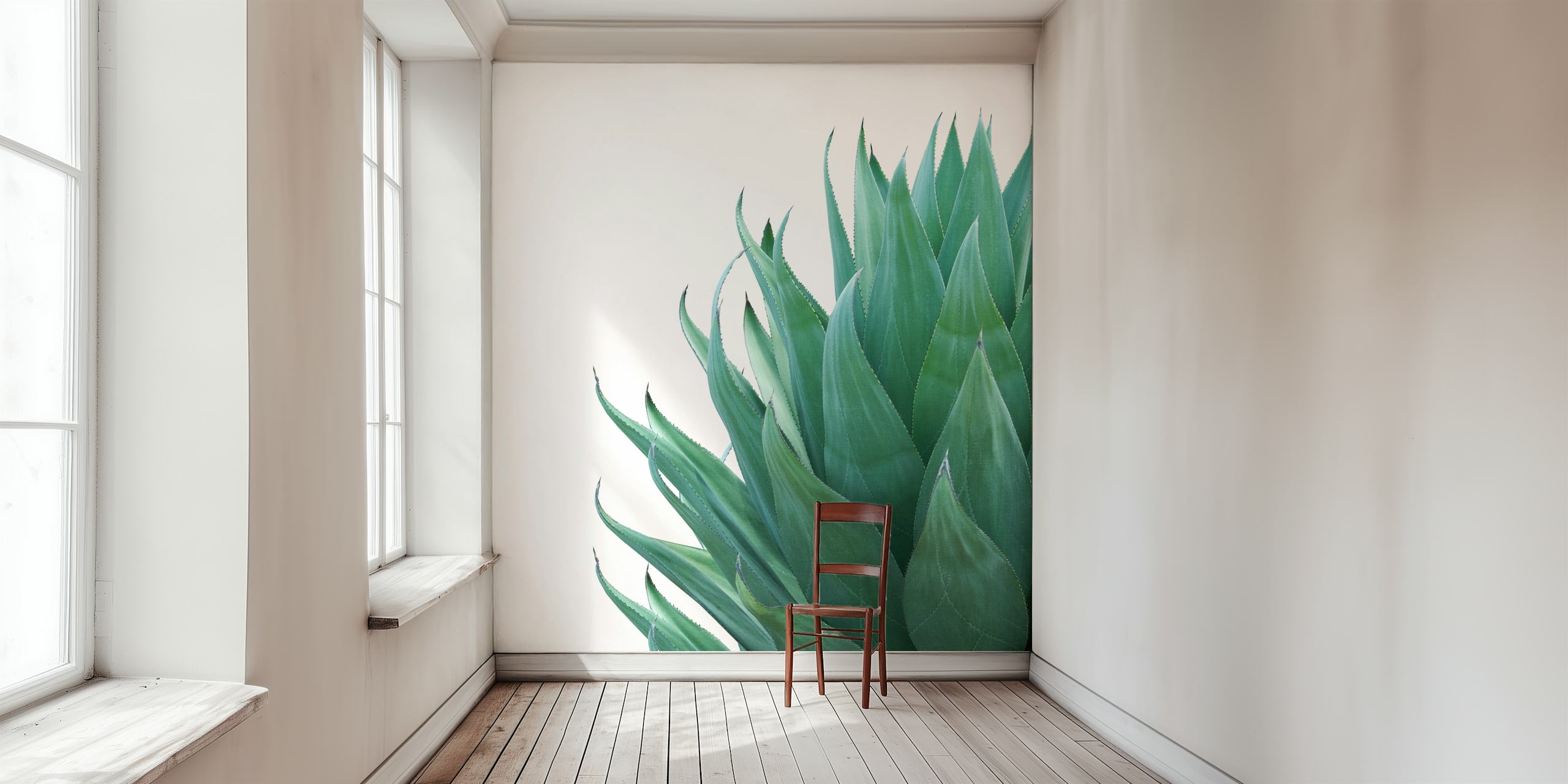 Minimal Agave wzór tapet w pokoju