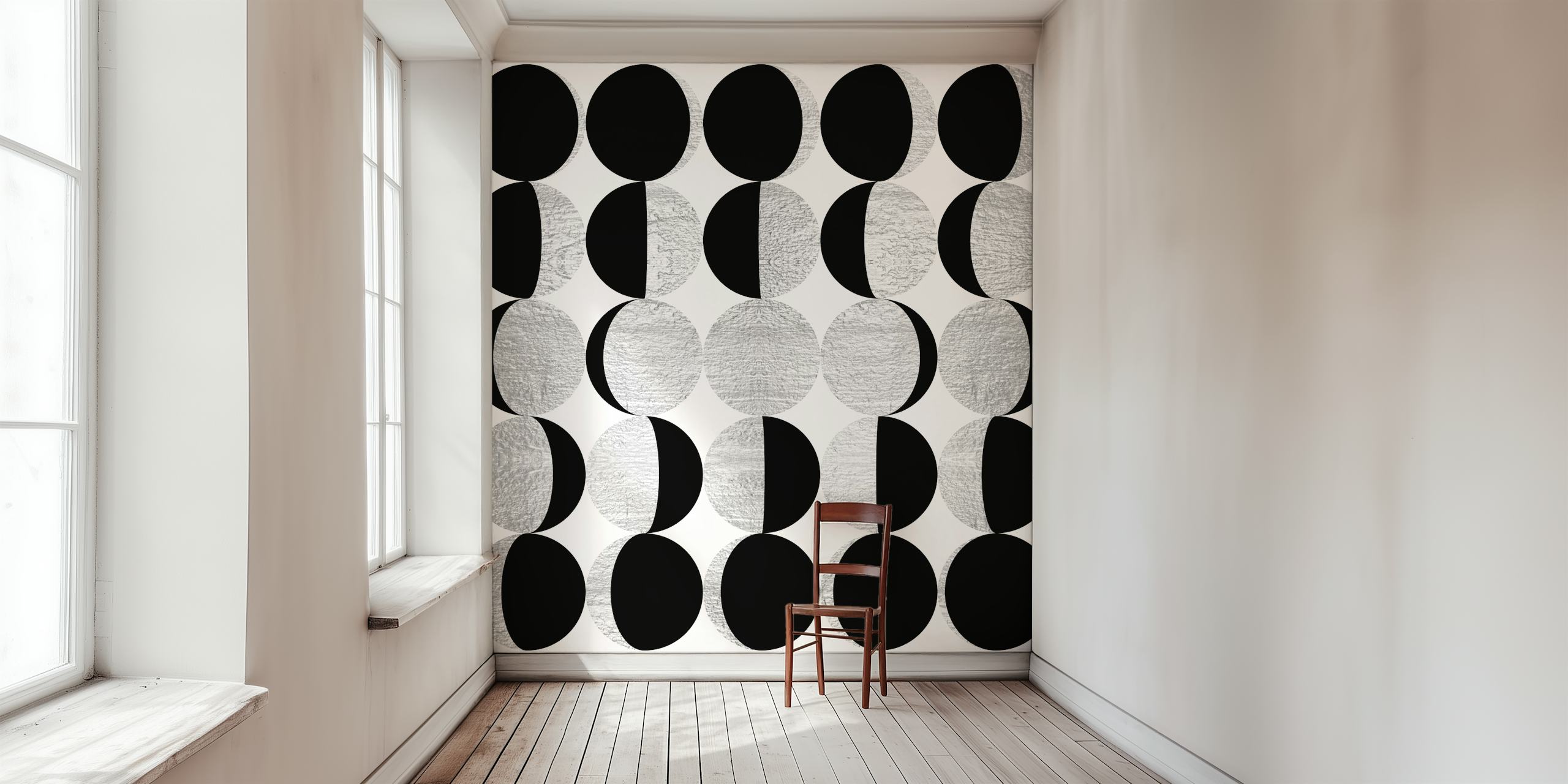 Retro Silver Moon Phases i et rum