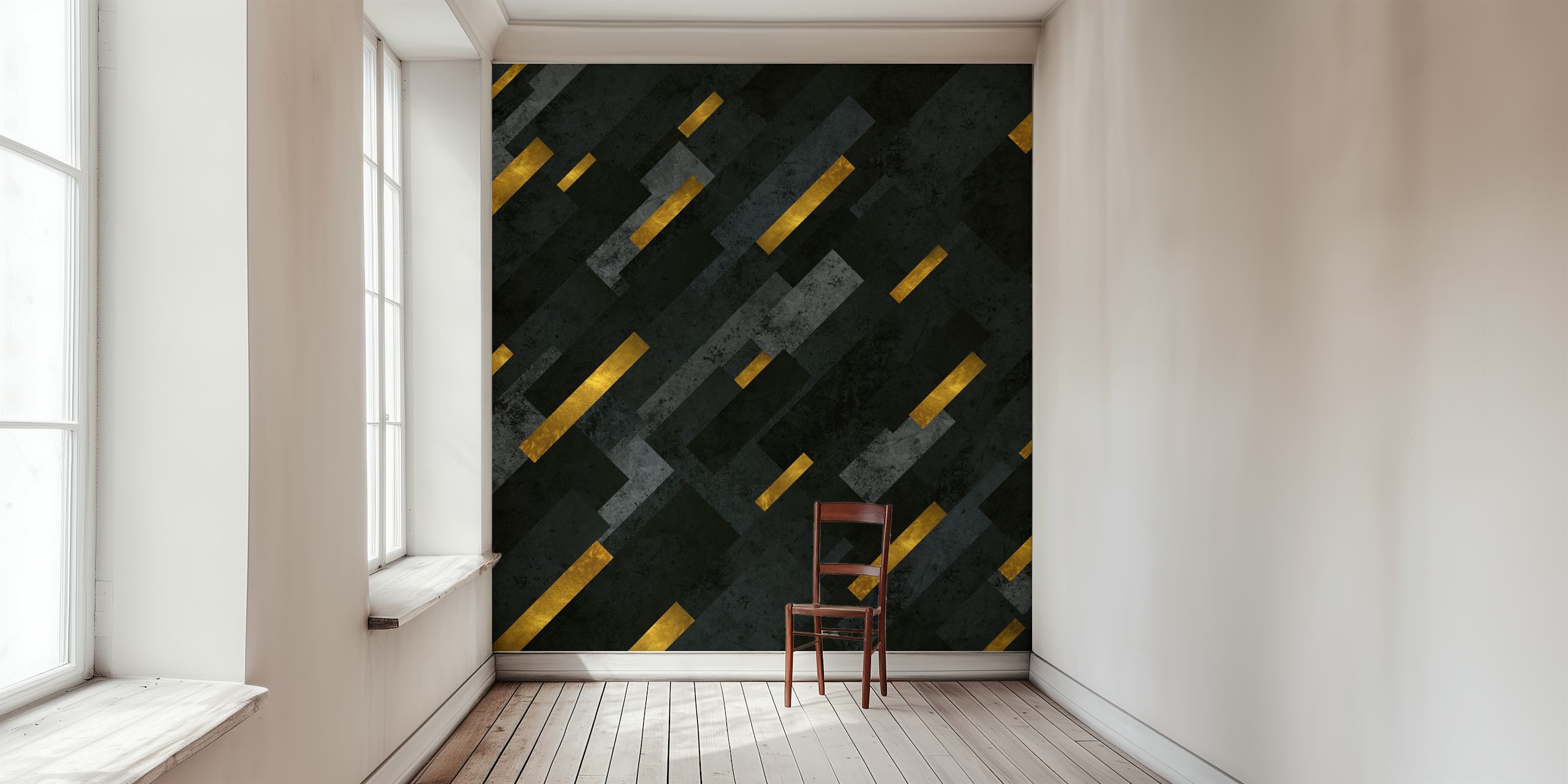 Abstract shooting stars on a dark backdrop wall mural
