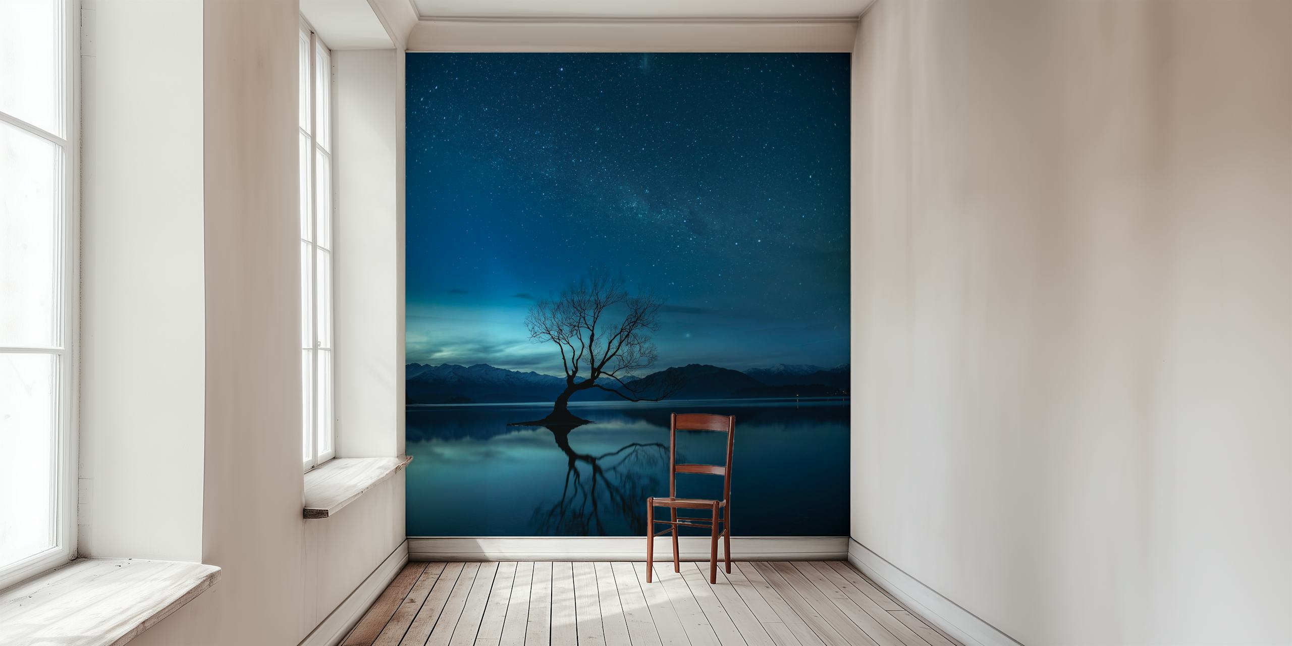 Wanaka tree wallpaper in a room
