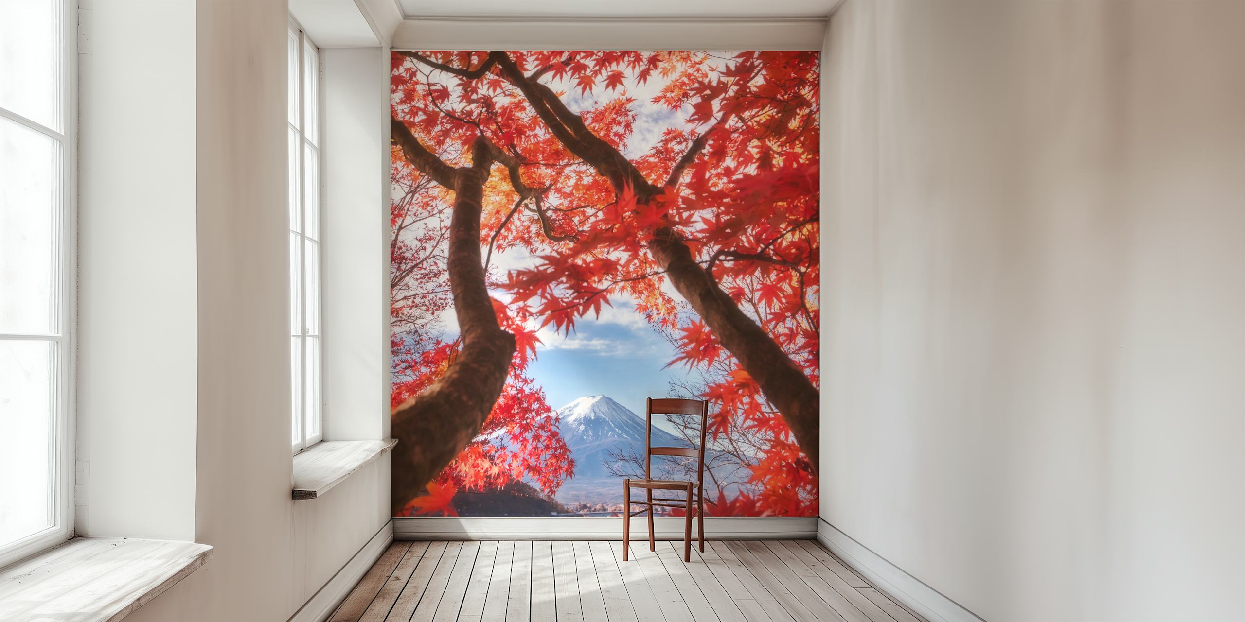 Mt. Fuji circondato da foglie autunnali