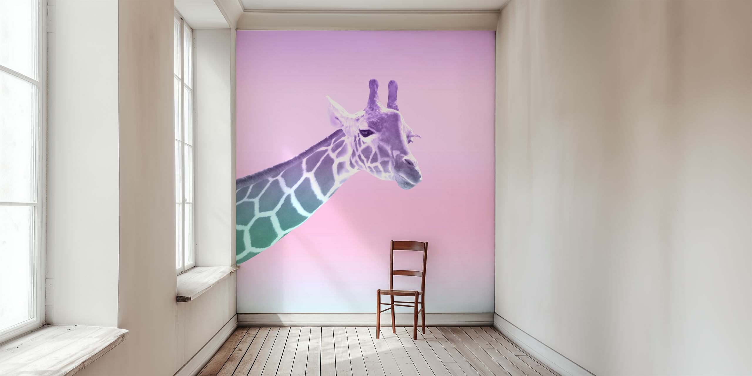 Unicorn mermaid giraffe tapet i et rom