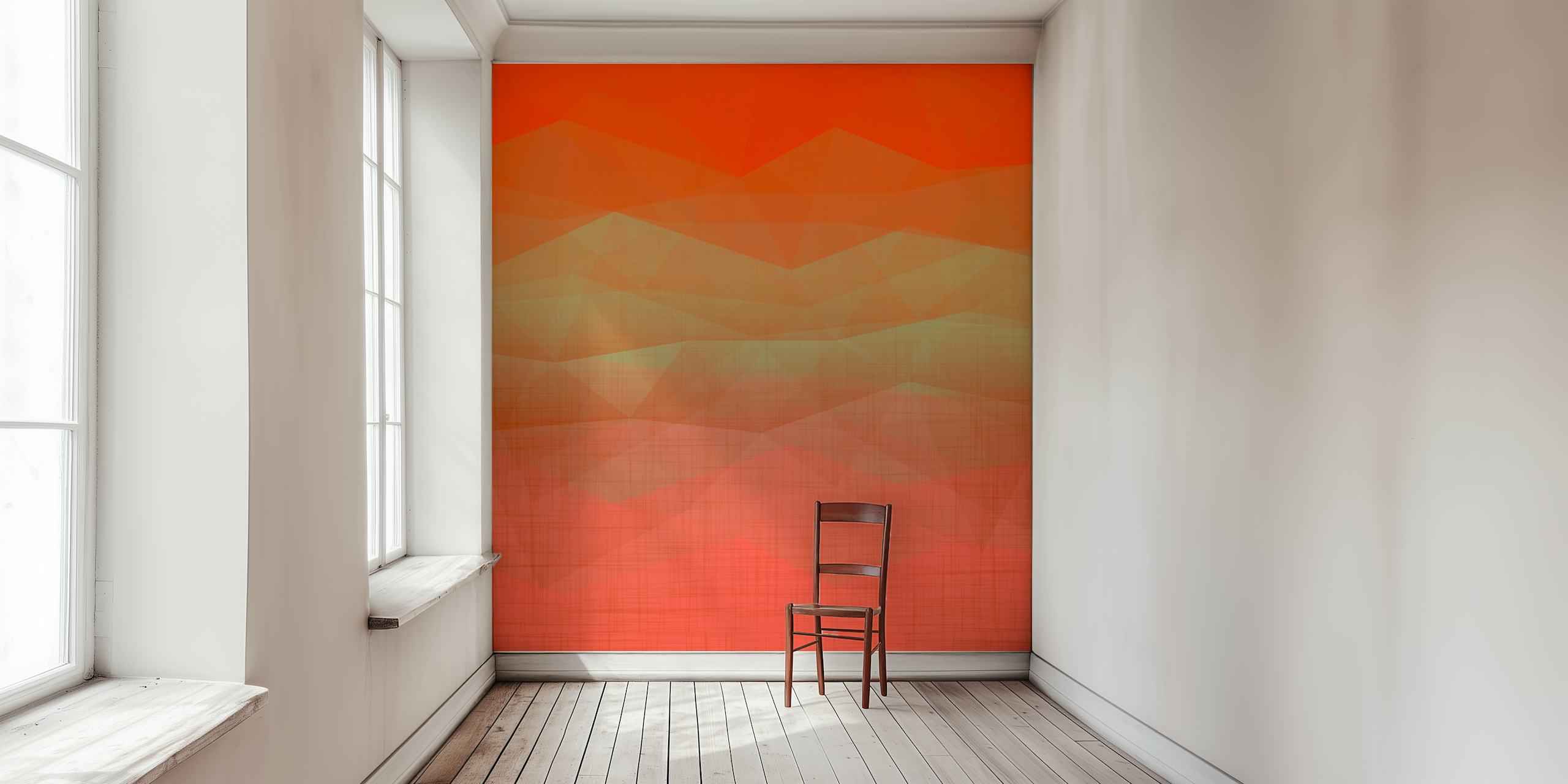 Orange gradient geometric wallpaper with soft angles
