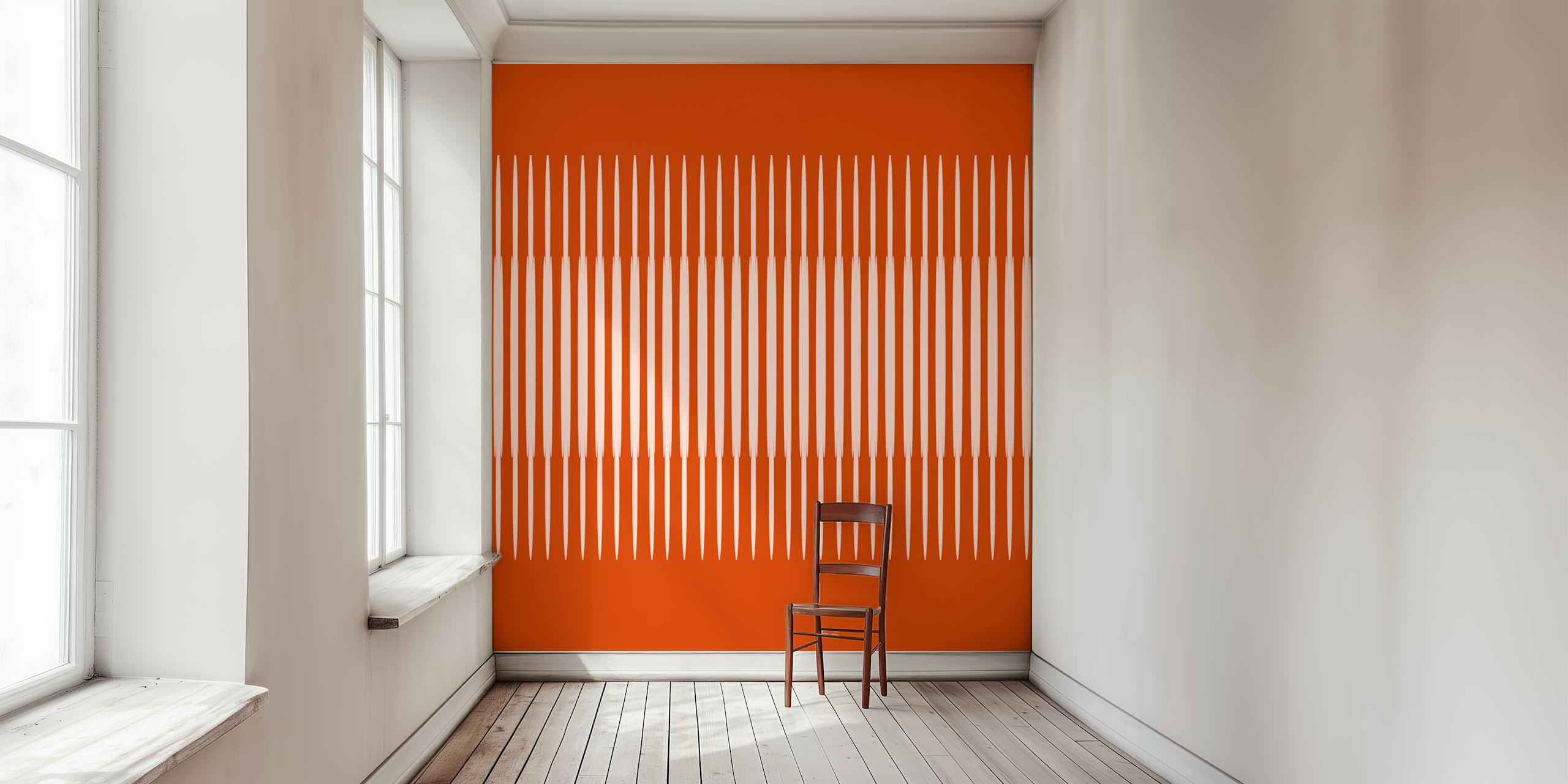 papel tapiz Burnt Orange Minimalist en una habitación