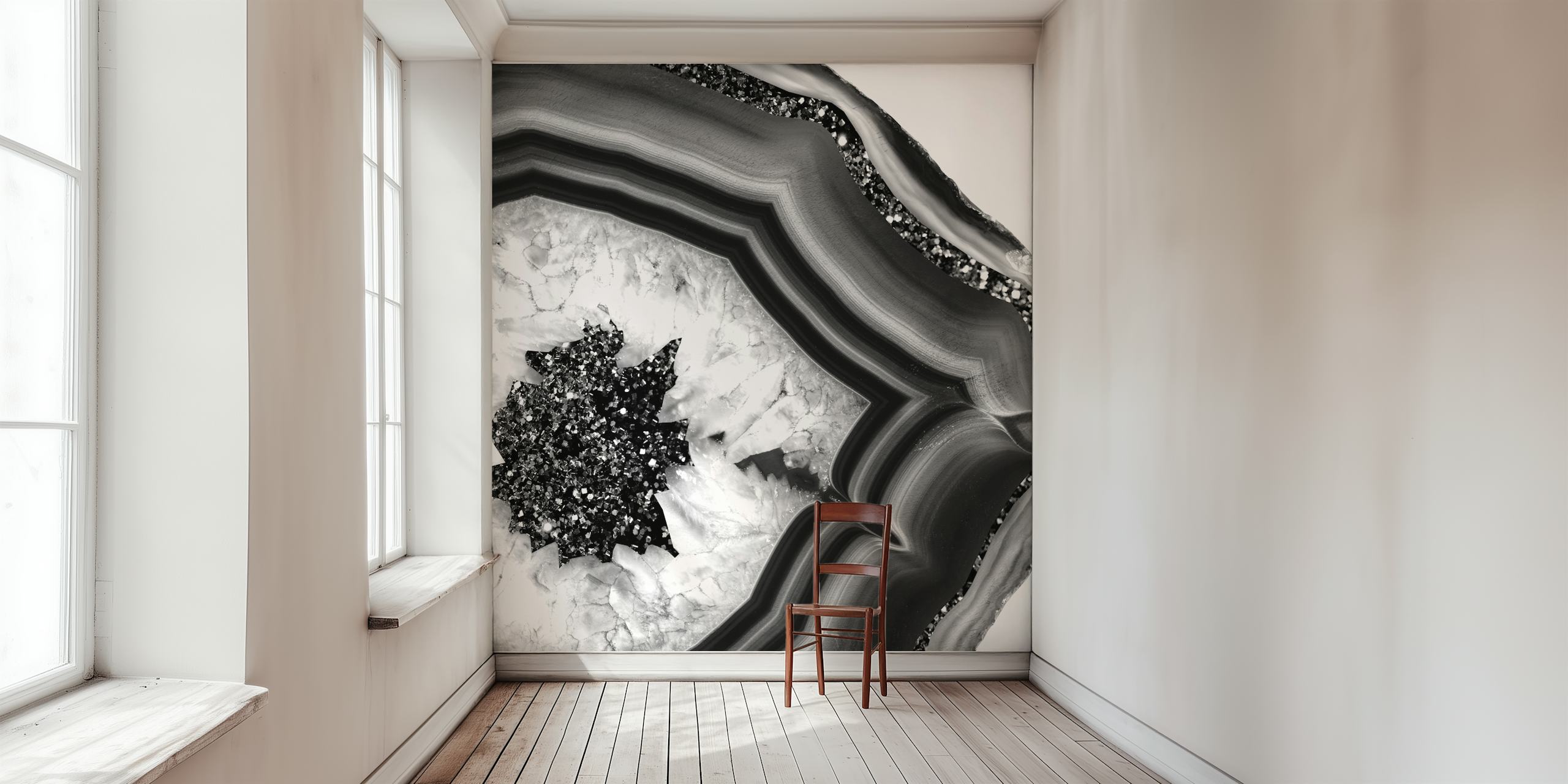 BW Agate Black SilverGlitter tapet i ett rum