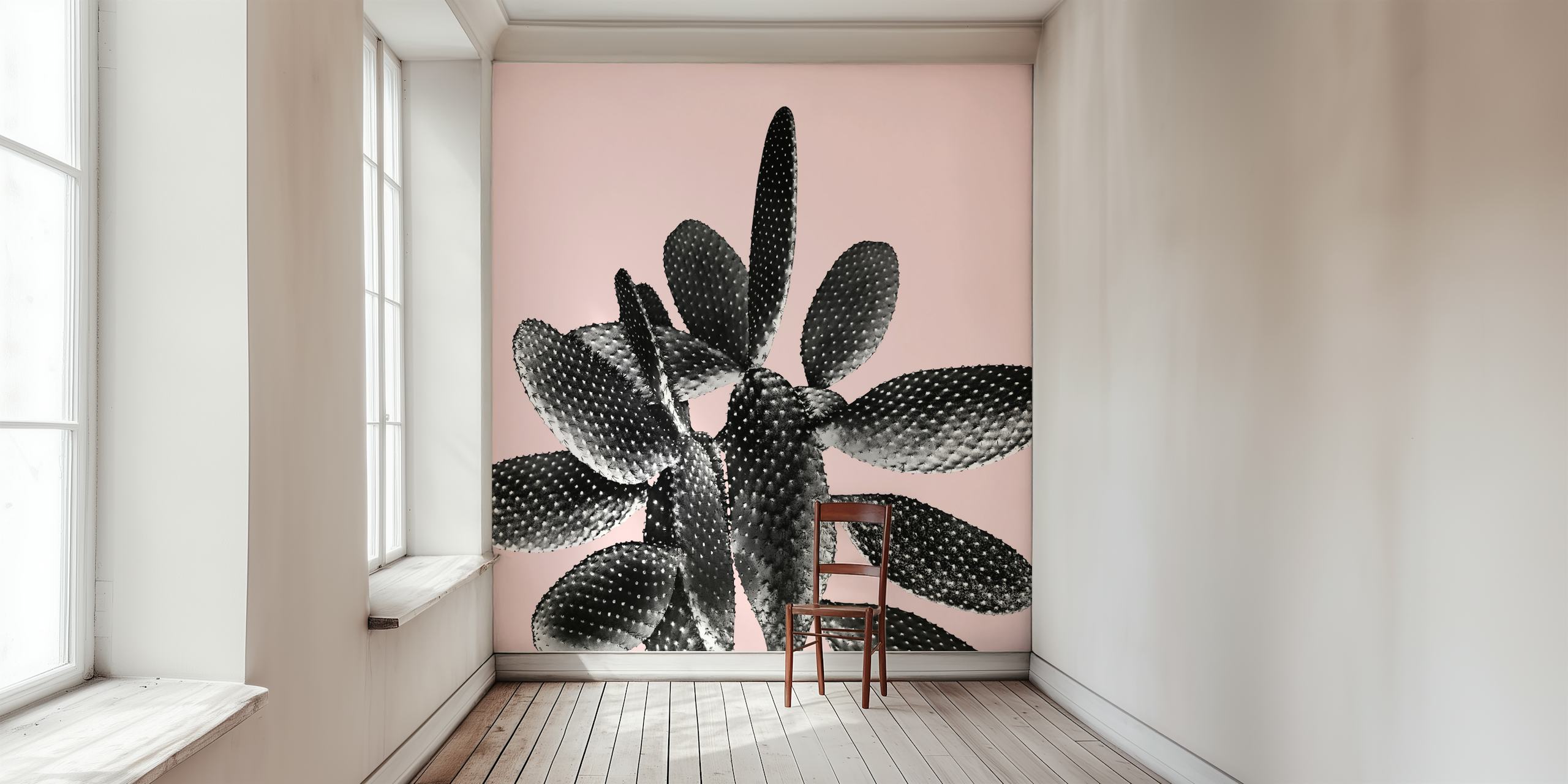 Black Blush Cactus tapet i et rum