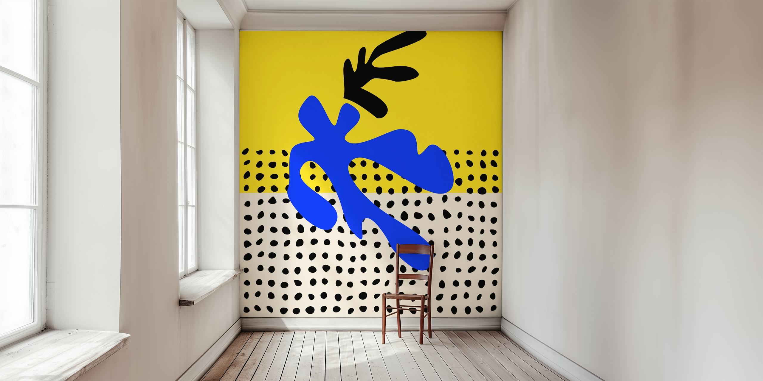 Vibrant Matisse Inspired Art tapetti huoneessa
