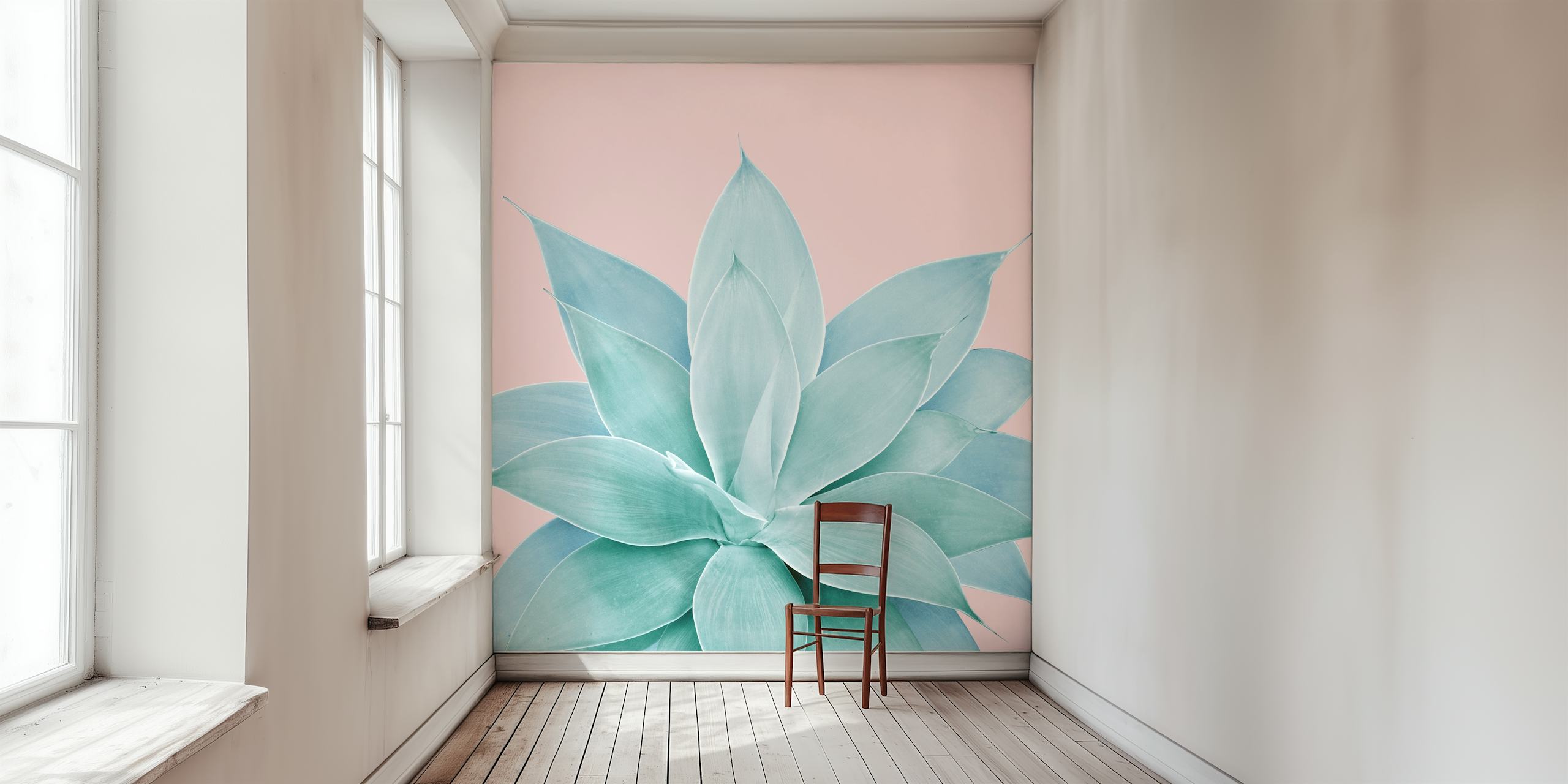 Tapeta Blush Agave 2 v pokojovém uspořádání