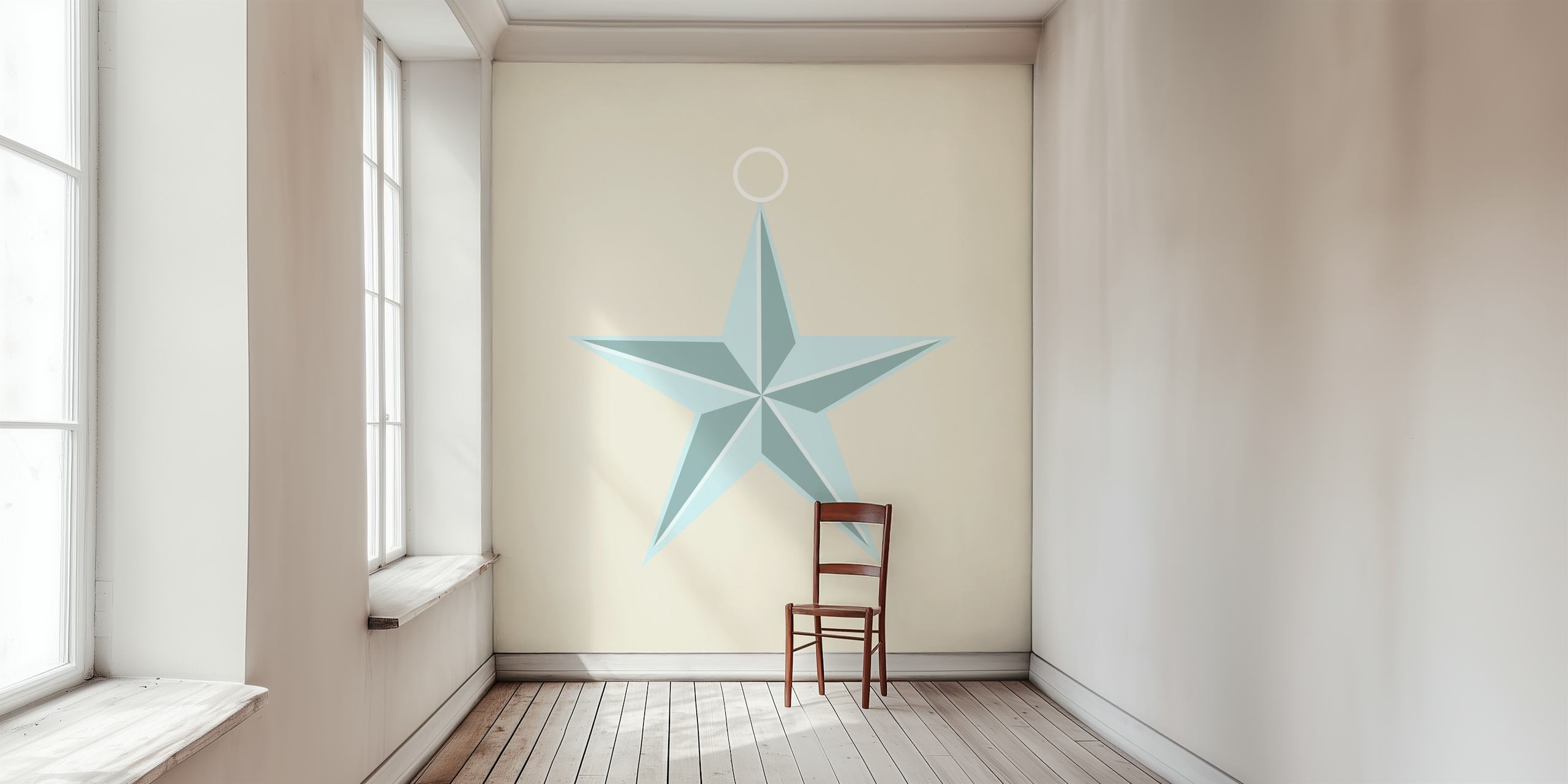 Minimalistische Wandtapete Weihnachtsstern im skandinavischen Stil