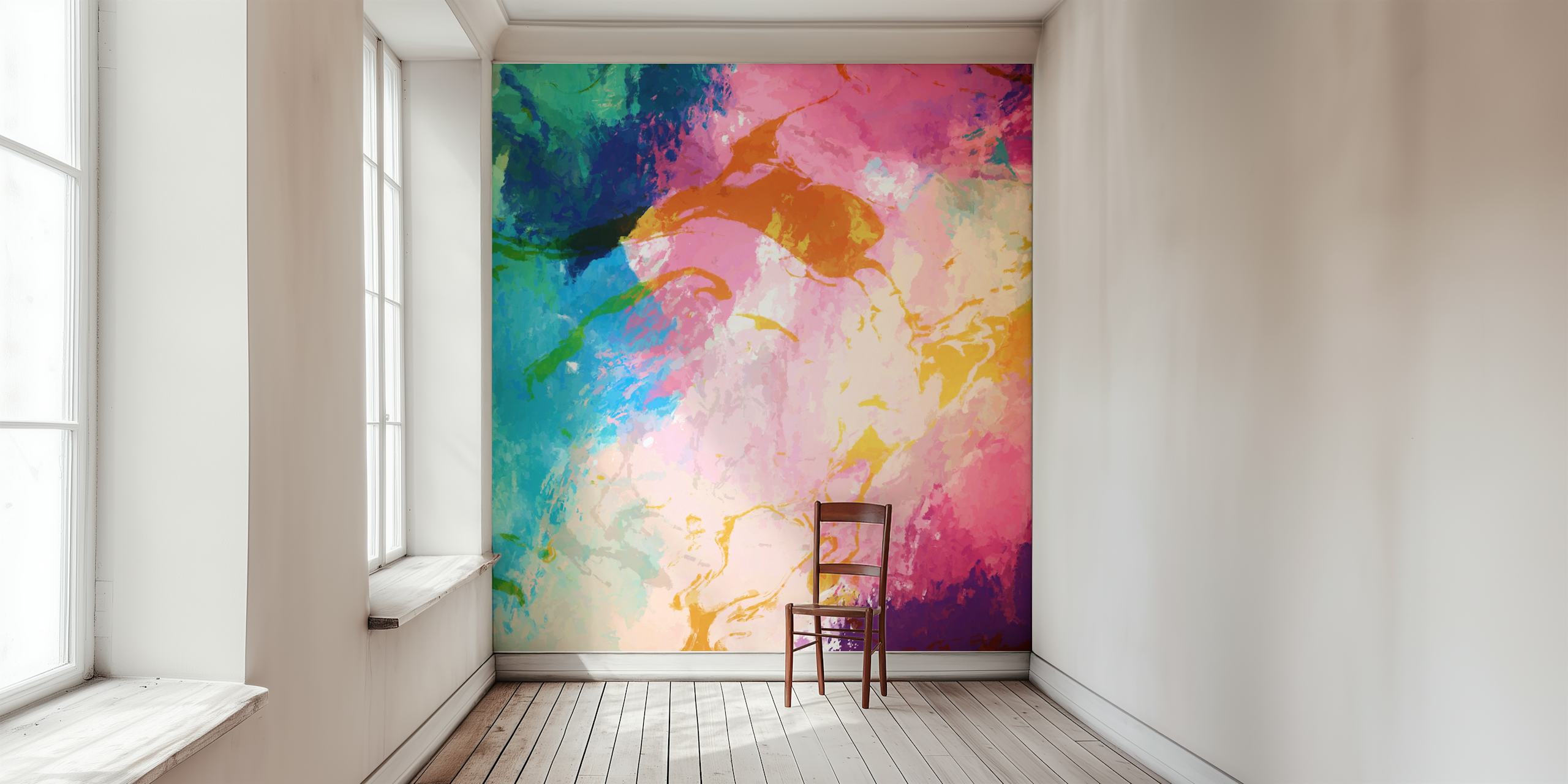 Abstract Composition 1037 ταπετσαρία σε ένα δωμάτιο