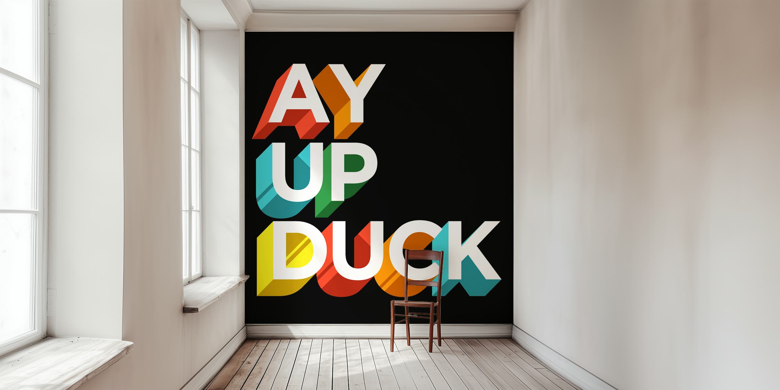 Ay Up Duck tapetti huoneessa