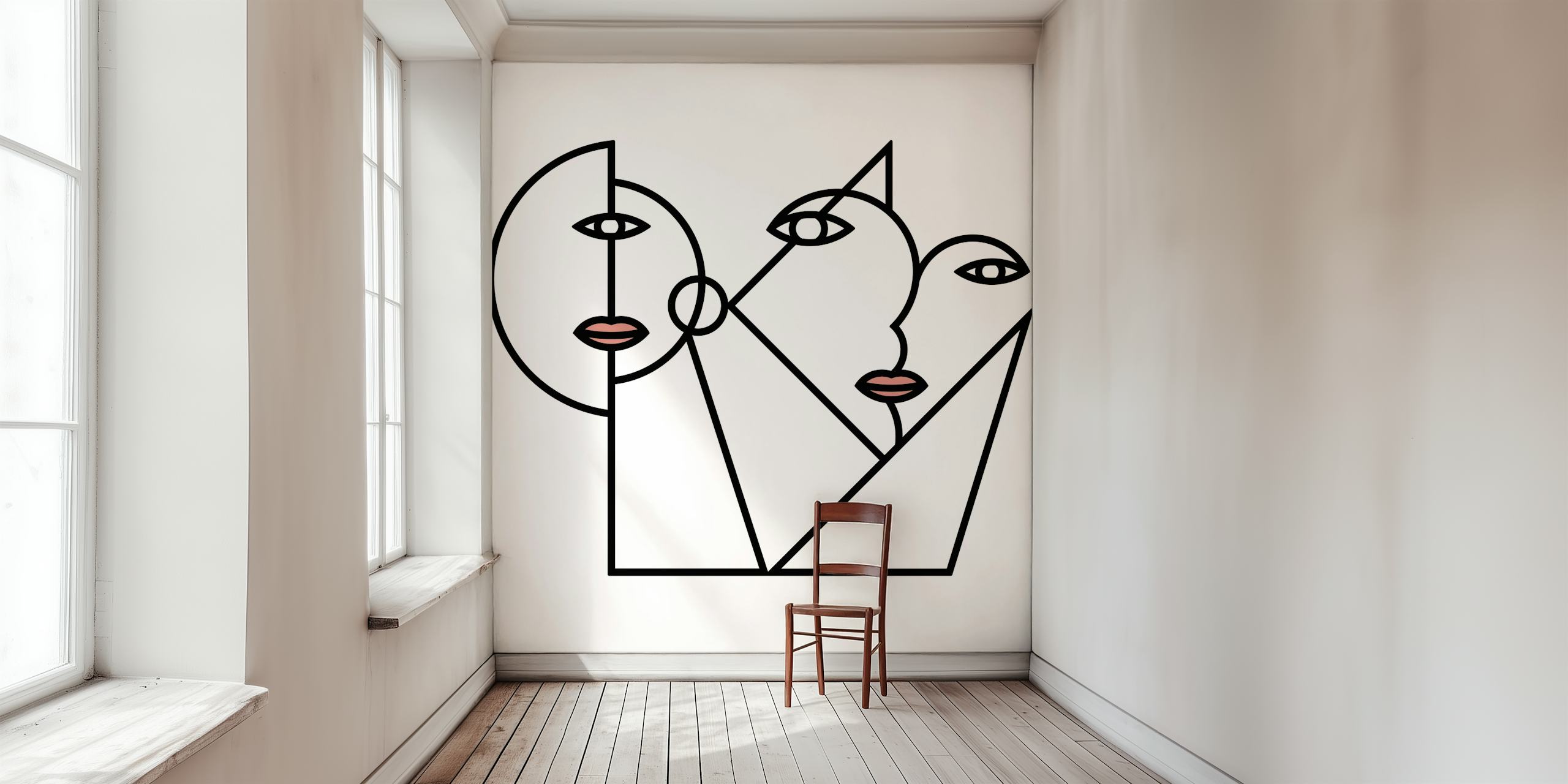 Attached abstrakti tapettisuunnittelu huoneessa
