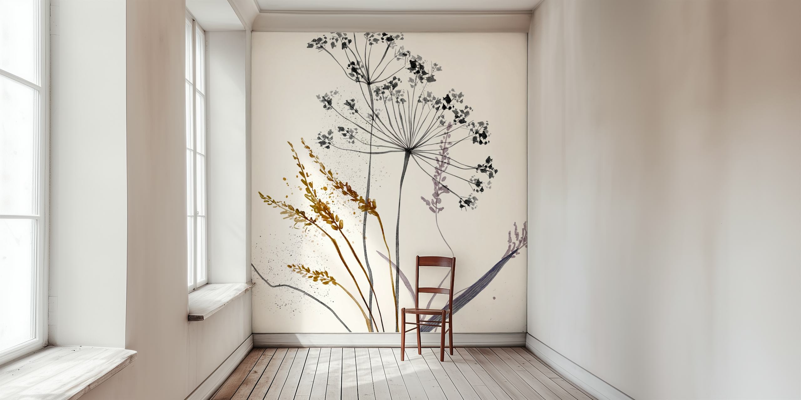 Wild Botanical Dream blomster tapet i et rum