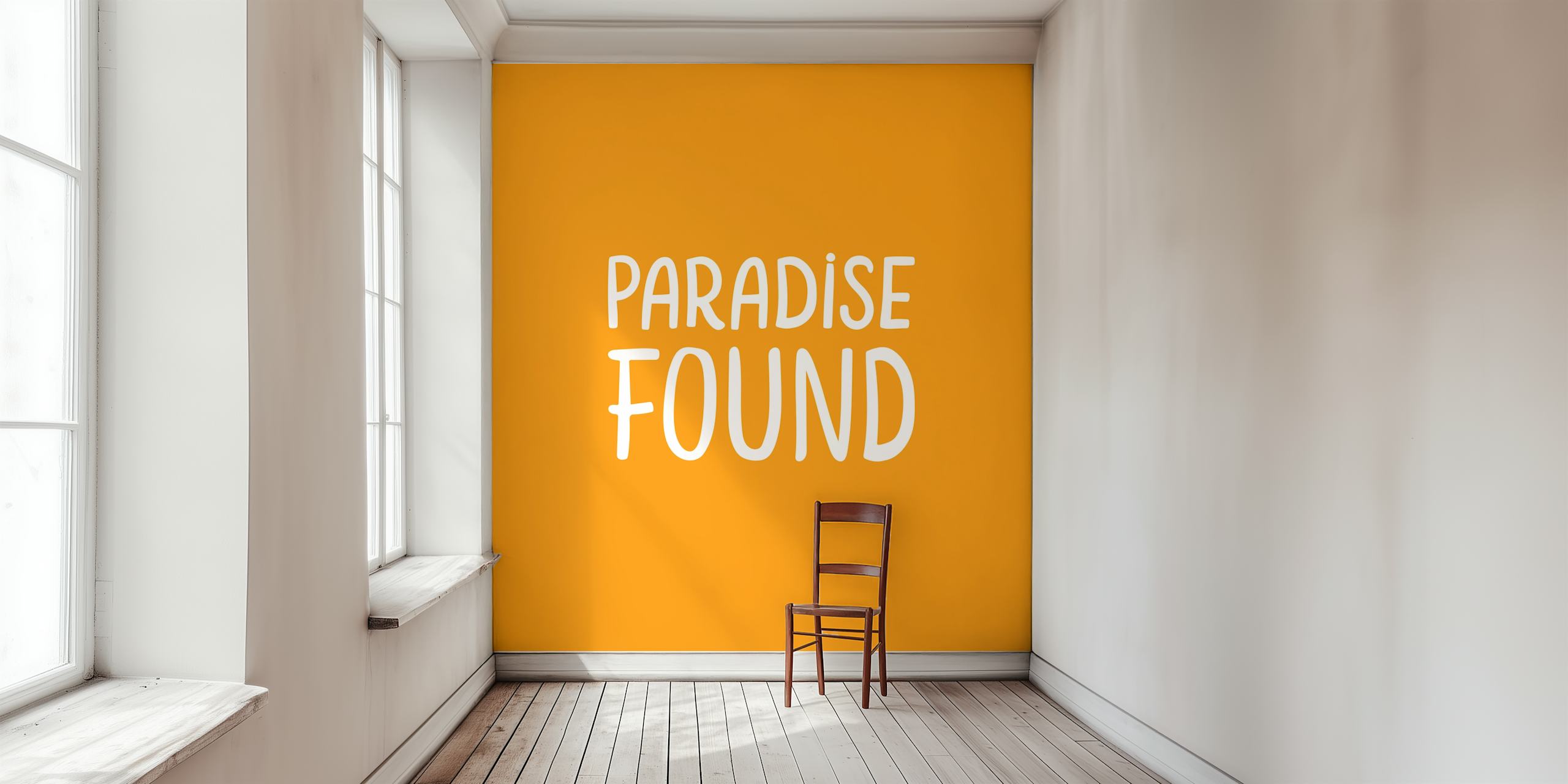 Carta da parati Paradise Found Text Art in una stanza