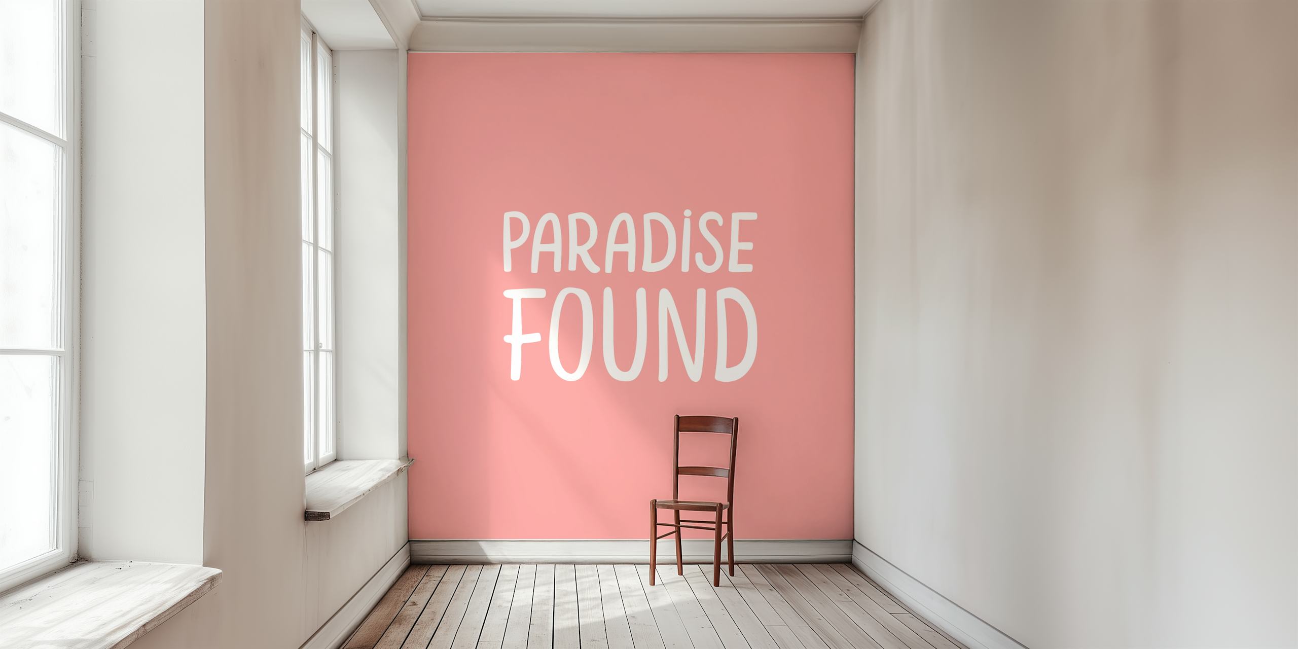 Paradise Found Text Art Coral tapeta v pokoji
