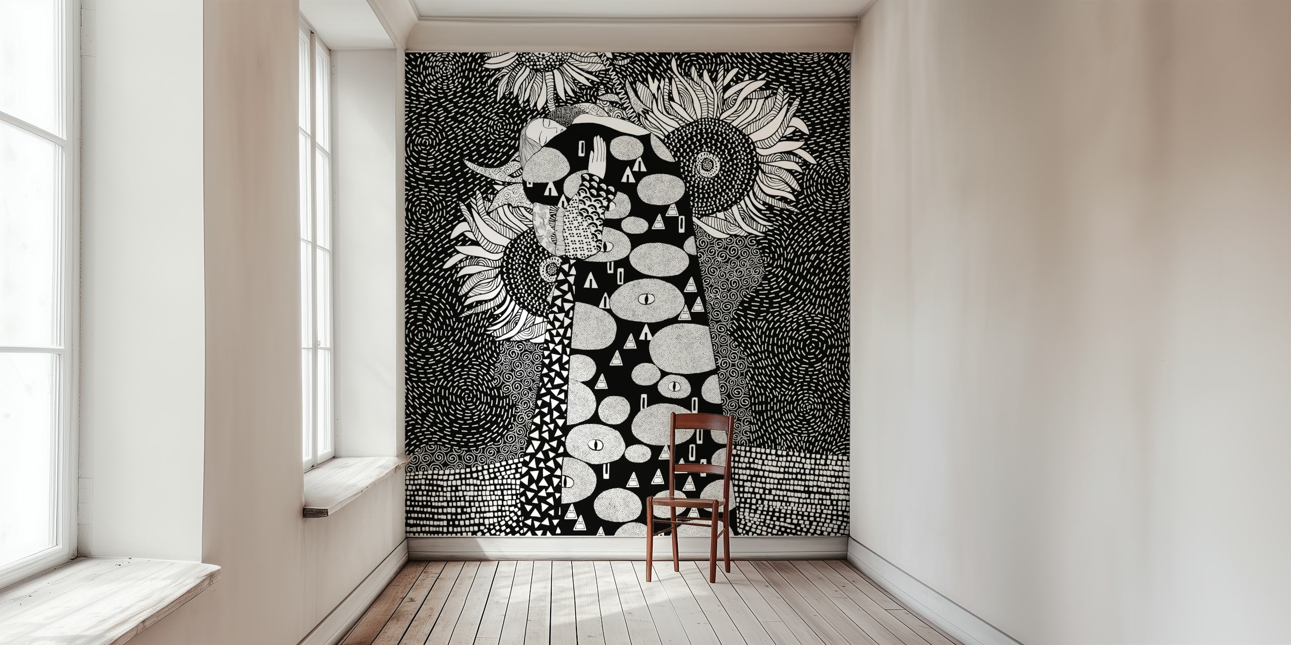 Monochrome Embrace tapeta u sobi