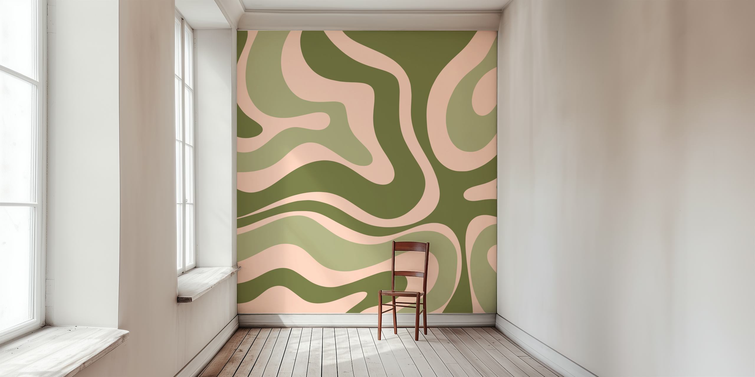 Tapeta Retro Modern Liquid Swirl v místnosti